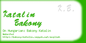 katalin bakony business card